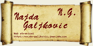 Najda Galjković vizit kartica